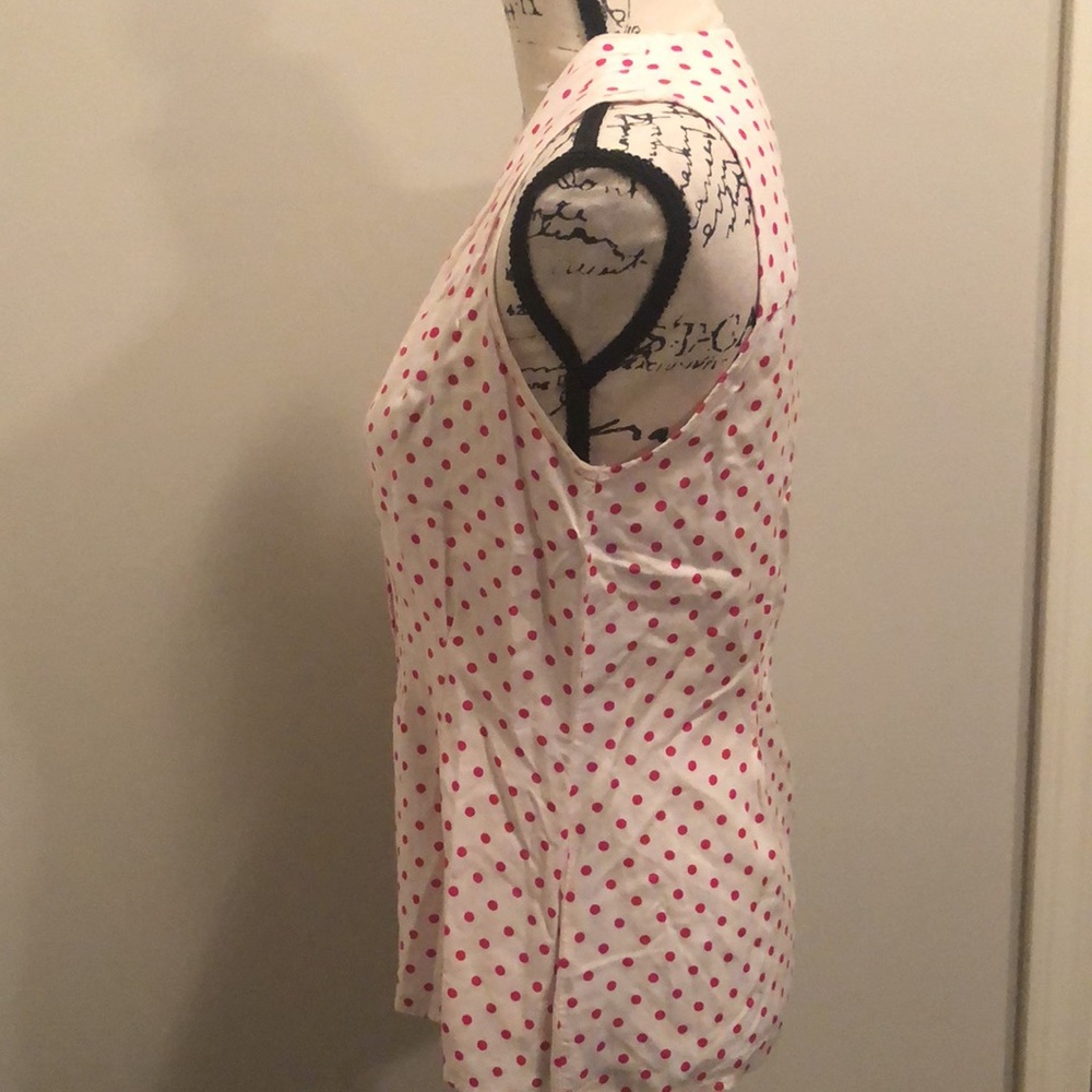 90’s Vintage Pembrooke Lane Pink Polka Dot Blouse - Picture 6 of 11
